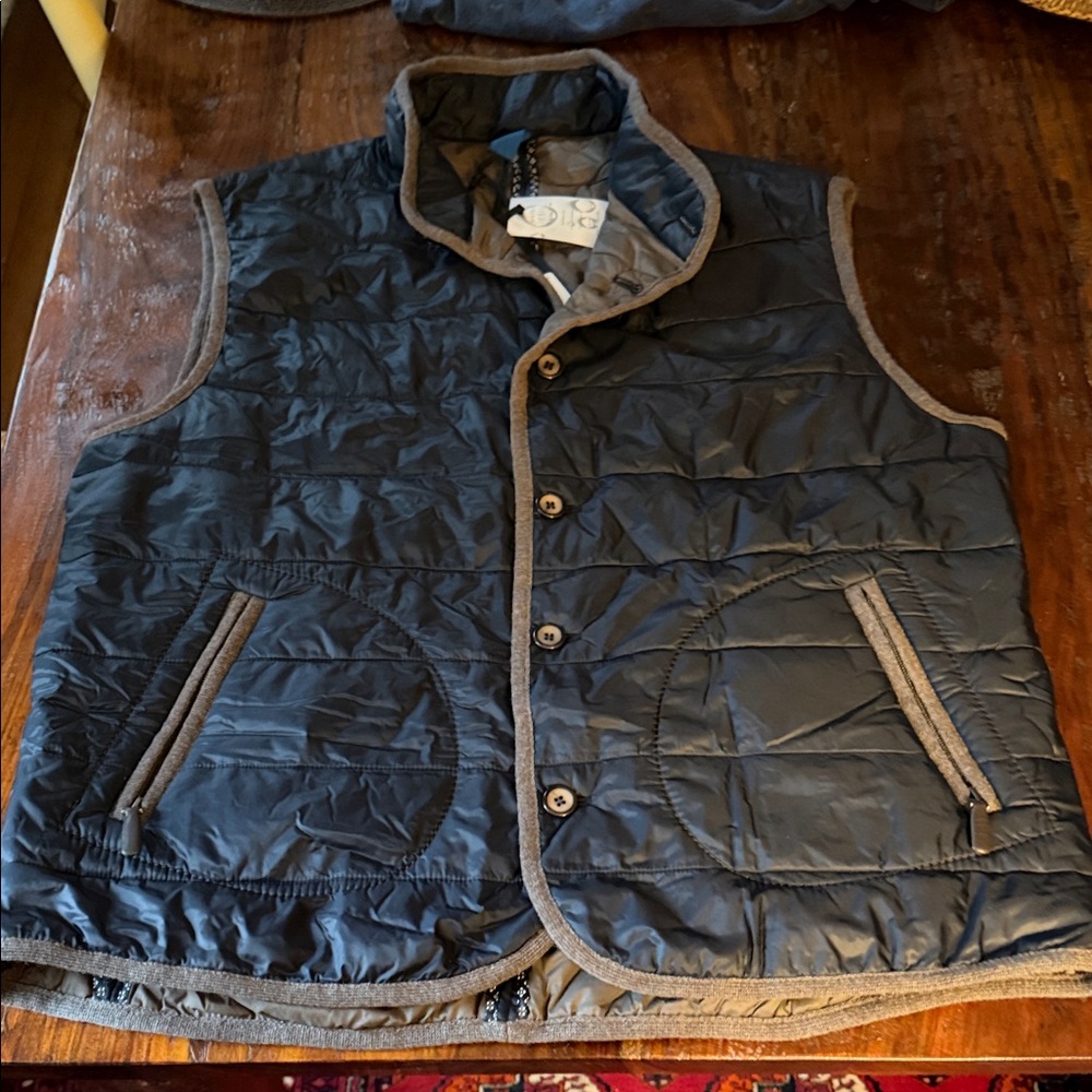 Saks Fifth Avenue Dark Blue Quilted Vest